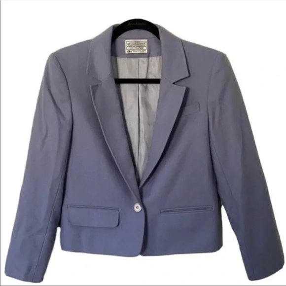 Vintage Classic Pendleton Periwinkle 100% Wool Blazer - Picture 1 of 4